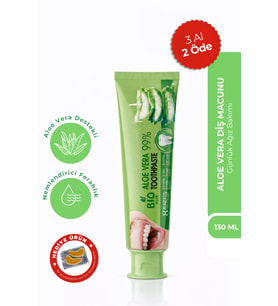 Bio Asia Aloe Vera Diş Macunu 130 ml, Gün Boyu Aloe Vera Ferahlığı