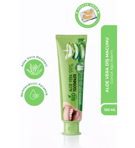 Bio Asia Aloe Vera Diş Macunu 130 ml, Gün Boyu Aloe Vera Ferahlığı