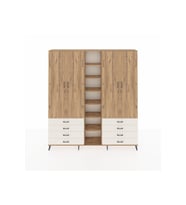 Arges Dolap 10 Raflı 8 Çekmeceli 2 Askılı 220x30x243 Çam-Çam/Aytaşı