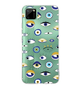 PrintiFy Realme C11  ile Uyumlu 1mm Slim Fit Nazar Boncuğu 2 Baskılı Şeffaf  Kılıf