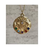 Nazar Göz Mix kolye 925 Ayar (Gold)