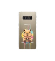 Samsung Galaxy Note 8 ile Uyumlu Splash Kapibara Tasarımlı Şeffaf Silikon Kılıf