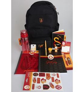 YENİ SEZON LİSANSLI GALATASARAY LİSE FULL KIRTASİYE OKUL SETİ OKUL VE KALEM ÇANTASI,700 ML MATARA,BESLENME KABI SETİ (Standart)