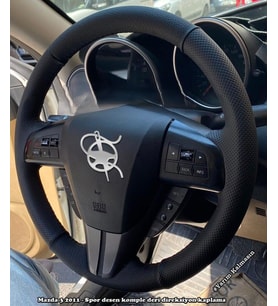 Mazda 3-2011-2012 Araca Özel Direksiyon Kılıfı (NOKTA DÜZ) (Karışık)