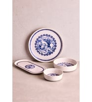 Vintage 14 Parça Kahvaltı Takımı, 6 Kişilik, Stackable, Sosluklu Set