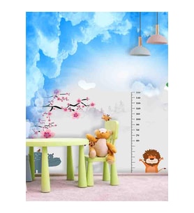 Dreamwall Zürafa Boy Cetveli Desenli Isı Ve Ses Yalıtımlı Tekstil Duvar Kağıdı (Çok Renkli)