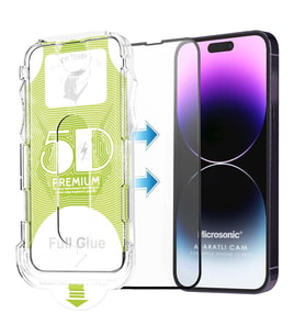 Microsonic Apple iPhone 16 Pro Magic Uygulama Aparatlı Tam Kapatan Ekran Koruyucu Siyah