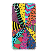 PrintiFy Apple iPhone XR Uyumlu Retro Color 4 Baskılı Şeffaf Köşe Korumalı Antişok Kılıf