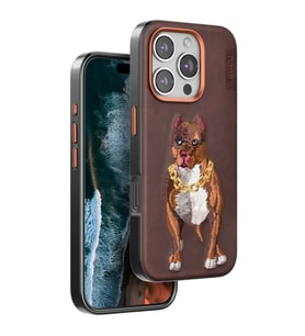 Venco Apple iPhone 16 Pro Perma Desenli Kapak - Kahverengi