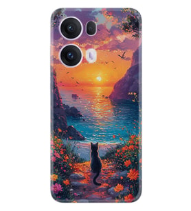 Oppo Reno 13 Pro Kılıf Boutique Baskılı Resimli Manzara Kedi Pcode -096