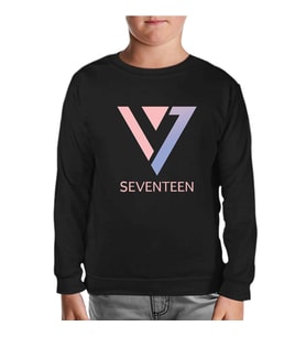 Seventeen - Logo Üçgen Siyah Çocuk Sweatshirt