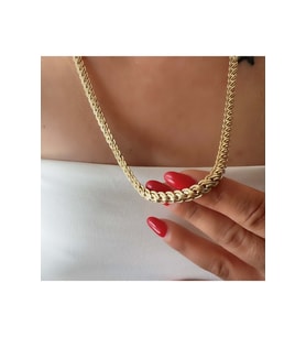 XUPING 14K ÖRGÜ ZİNCİR KOLYE 60CM-GOLD ACR7758