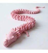 Hareketli Eklemli Yeşil Ejderha Figürü - 46 cm Stres Oyuncağı - Esnek Eğitici Hayvan Figürü (Pembe)