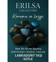 Sertifikalı Labradorit Taşı Kütle 30-35 mm – Koruma ve Sezgi Gücünü Destekleyen El Taşı (Çok Renkli)