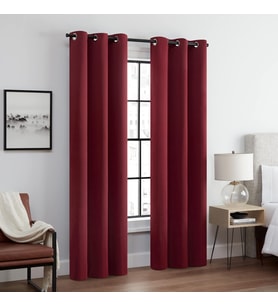 Lexroo Andover Düz Üçlü Dokuma Termal Karartma Halkalı Yatak Odası için Perde, 106,68 cm x 274,32 cm