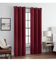 Lexroo Andover Düz Üçlü Dokuma Termal Karartma Halkalı Yatak Odası için Perde, 106,68 cm x 274,32 cm