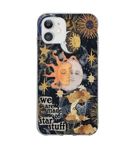 Iphone 11 Uyumlu Güneş ve Ay Desenli Şeffaf Telefon Kılıfı