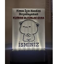 Kişiye Özel İsimli Hediyelik Kablolu Led Lamba - M13 - Kurban Olsunlar Bana (Beyaz)