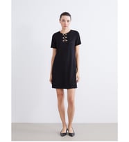 LCW Comfort Siyah Bisiklet Yaka Elbise