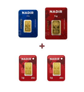 Nadir Gold 24 Ayar 9,5 Gram Altın (1 Ad 5 Gram Altın + 1 Ad 2,5 Gram Altın + 2 Ad 1 Gram Altın )
