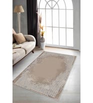 Bej Modern Klasik Kaymaz Tabanlı Dekoratif Halı AR549 - 100 x 160 cm