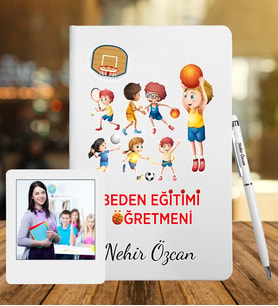Beden Eğitimi Öğretmenlerine Özel Defter Kalem & Fotoğraflı İnstagram Çerçeve Hediye Seti