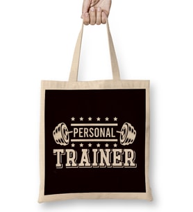 Personal Trainer Bodybuilding Fitness Instructor Workout Gym Bez Çanta Uzun Saplı