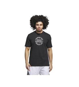 adidas Verbiage Tee Erkek Basketbol Tişörtü JX1745 Siyah