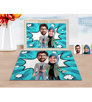 BK Gift Kişiye Özel Sevgililer Karikatürlü 1000 Parça Profesyonel Puzzle-60