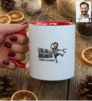 Kişiye Özel Karikatürlü Siyah Beyaz Taraftar Kupa Bardak Doğum Günü Hediyesi