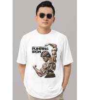 Tasarım Arnold Pumping Iron Bodybuilding Fitness Sporcu Baskılı Unisex Oversize Tişört