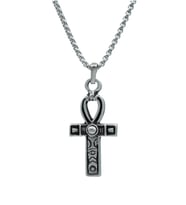 Ankh Anahtarı - Nil'in Anahtarı Örme Zincir Kolye - Gümüş Kaplama - Erkek Kadın Kolye - No:1331
