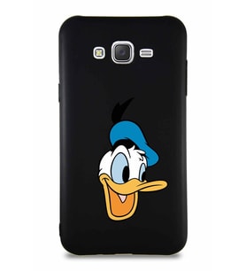 Samsung Galaxy J7 Core Soft Premier Kapak Donald Duck-A Tasarımlı Silikon Kılıf - Siyah (Şeffaf)
