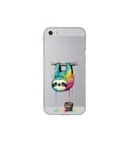 iPhone 5 SE ile Uyumlu Splash Tembel Hayvan Tasarımlı Şeffaf Silikon Kılıf