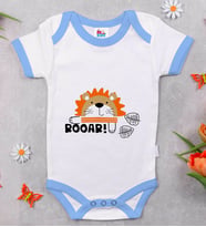 BK Kids Roar Tasarımlı Mavi Bebek Body Zıbın-1