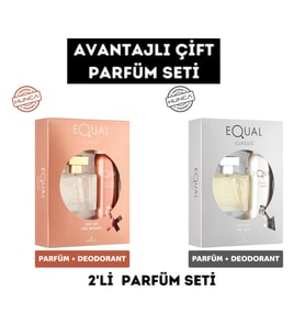 Avantajlı Çift Parfüm Seti (Parfüm 75 ml (K) + 75 ml (E) + (2 Adet Deo 150 ml)