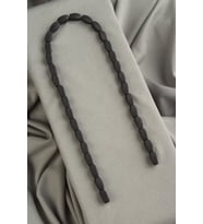 Hematit Doğal Taş Mat Siyah Burgulu Dikdörtgen Kesim 6x12mm Dizi [AA]