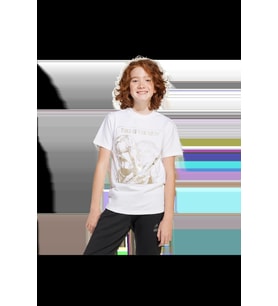 adidas Unisex Çocuk Beyaz  T-Shirt J SW MNDO GFX T JF3637