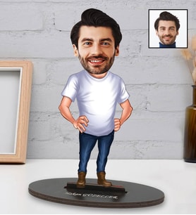Kişiye Özel Abi Tasarımlı Karikatürlü Biblo