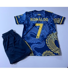 R.e.a.l Madridd Cristiano Ronaldo LACİVERT Dragon Özel Tasarım Çocuk Forması 2li set