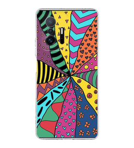 PrintiFy Xiaomi Mi 11T ile Uyumlu 1mm Slim Fit Retro Colors 4 Baskılı Şeffaf  Kılıf
