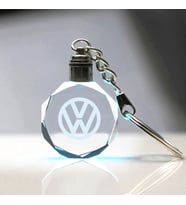 Volkswagen Logolu 2d Patlatma Kristal Led Işıklı Anahtarlık, Araba Anahtarlığı