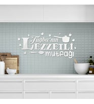 Lezzetli Mutfağım İsimli Mutfak Yazısı 55x30 (Gümüş)