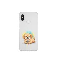 Xiaomi Mi 8 ile Uyumlu Splash Köpek Tasarımlı Şeffaf Silikon Kılıf