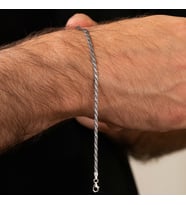 Gümüş Burgu Model Erkek Bilekliği 925 Ayar Gümüş Taşsız Zincir Erkek Bileklik