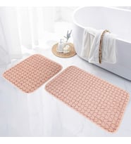Jassrug Leila Kalp Embos 2 li Banyo Paspası Pudra