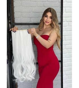Luxury Maşa Dalgalı Yarımay+2 Yan Çıtçıt Beyaz Seri