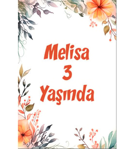 Çiçekler Temalı Doğum Günü Afişi -15 35X50 cm