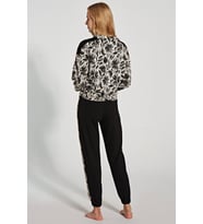 Kadın Desenli Yaka Kısmı Fermuar Detaylı Pijama Takımı (Renksiz)