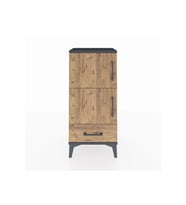 Arges Komodin 4 Raflı Tek Çekmeceli 2 Kapaklı 44x30x96 Antrasit-Çam